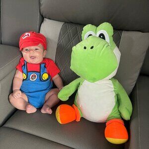 SUPER MARIO Nintendo Newborn Baby Boys Costume Short Sleeve Bodysuit & Hat Blue